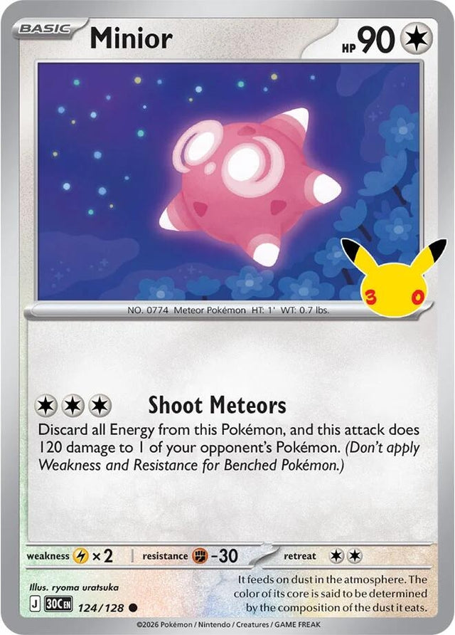 Image for Minior (124/128) (Holofoil) (ME: 30th Celebration) (30C) - Pokemon
