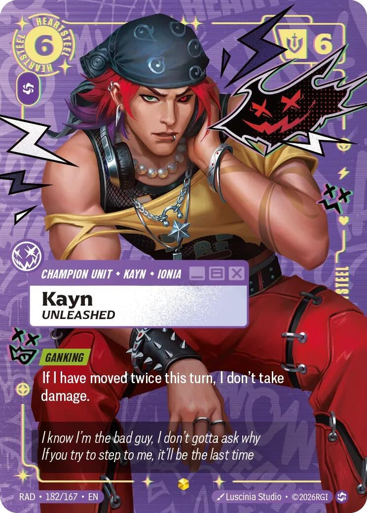 Image for Kayn, Unleashed (Heartsteel Overnumbered) (182/167) (Foil) (Radiance) (RAD) - Riftbound: League of Legends Trading Card Game
