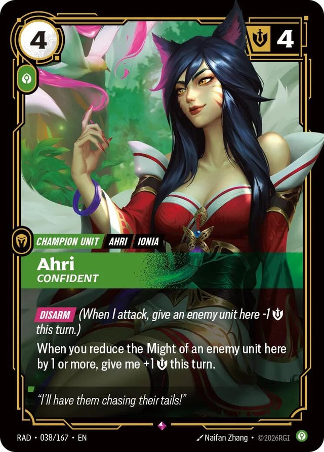 Image for Ahri, Confident (038/167) (Foil) (Radiance) (RAD) - Riftbound: League of Legends Trading Card Game