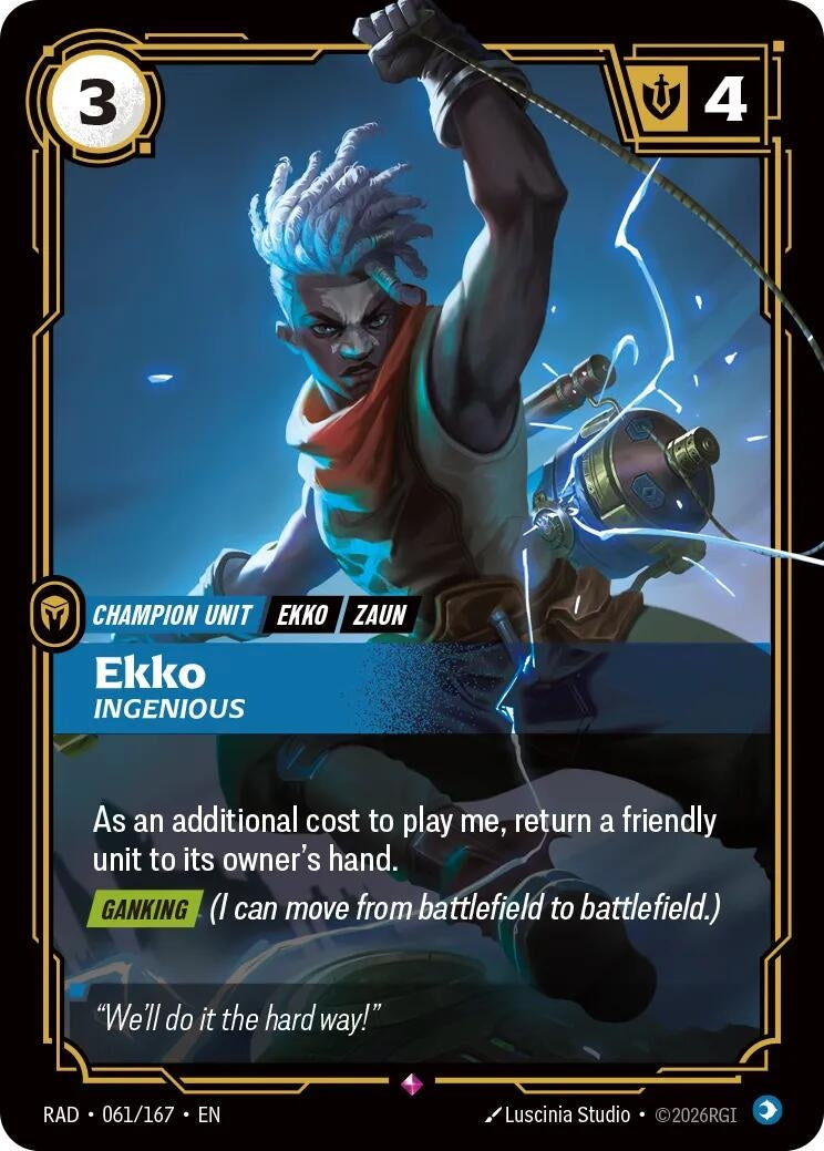 Image for Ekko, Ingenious (061/167) (Foil) (Radiance) (RAD) - Riftbound: League of Legends Trading Card Game