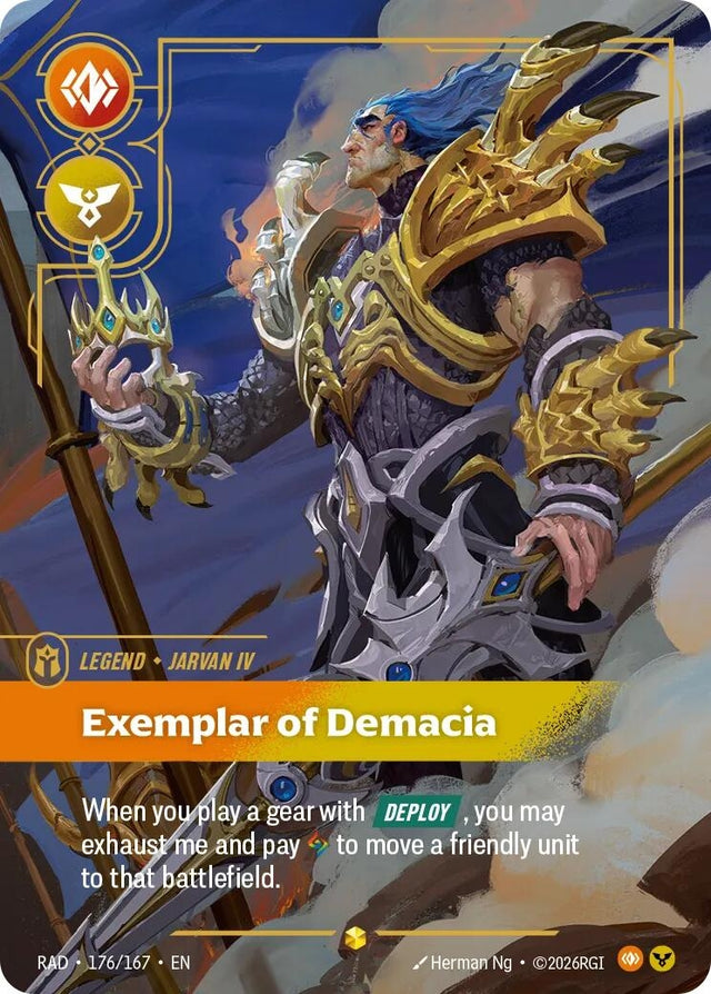 Image for Jarvan IV, Exemplar of Demacia (Overnumbered) (176/167) (Foil) (Radiance) (RAD) - Riftbound: League of Legends Trading Card Game