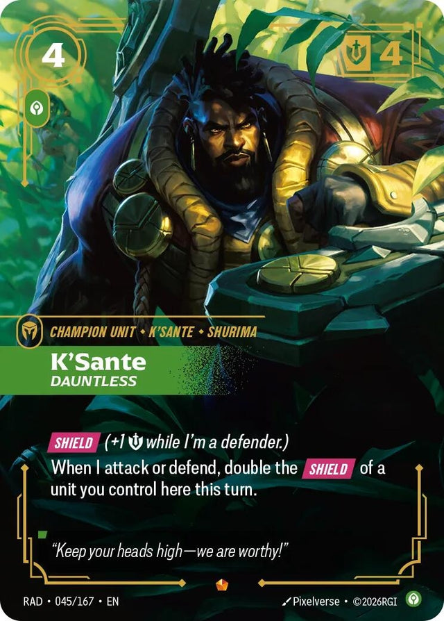 Image for K'Sante, Dauntless (045/167) (Foil) (Radiance) (RAD) - Riftbound: League of Legends Trading Card Game