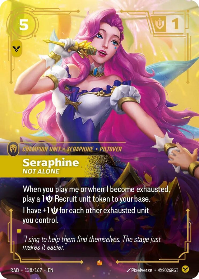 Image for Seraphine, Not Alone (138/167) (Foil) (Radiance) (RAD) - Riftbound: League of Legends Trading Card Game