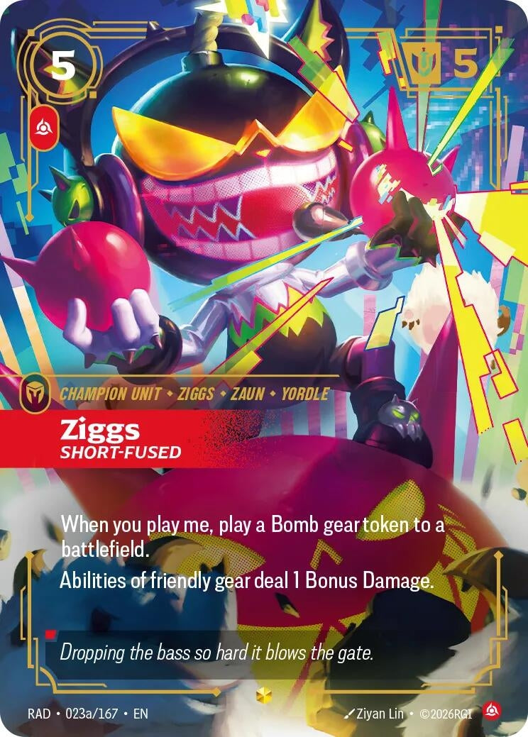 Image for Ziggs, Short-Fused (Alternate Art) (023a/167) (Foil) (Radiance) (RAD) - Riftbound: League of Legends Trading Card Game