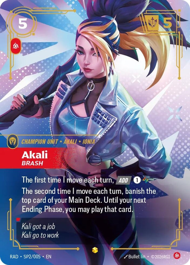 Image for Akali, Brash (K/DA Special Art Card) (SP2/005) (Foil) (Radiance) (RAD) - Riftbound: League of Legends Trading Card Game