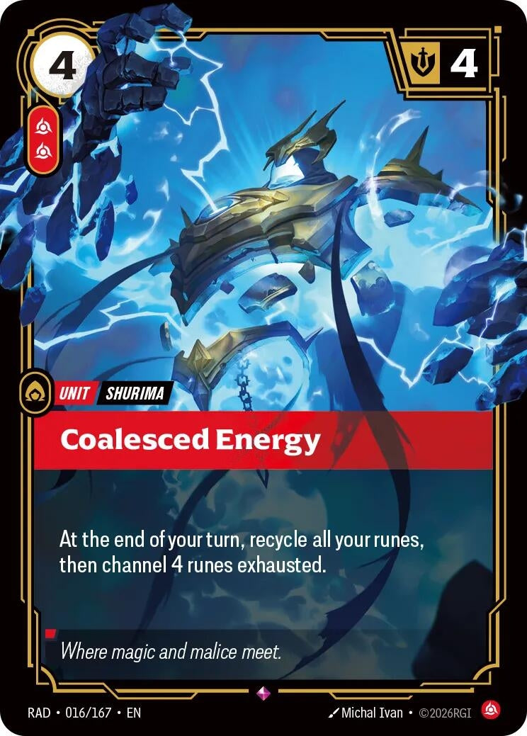 Image for Coalesced Energy (016/167) (Foil) (Radiance) (RAD) - Riftbound: League of Legends Trading Card Game