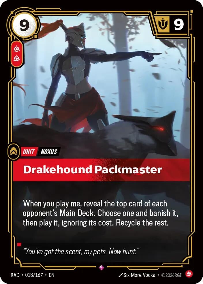 Image for Drakehound Packmaster (018/167) (Foil) (Radiance) (RAD) - Riftbound: League of Legends Trading Card Game