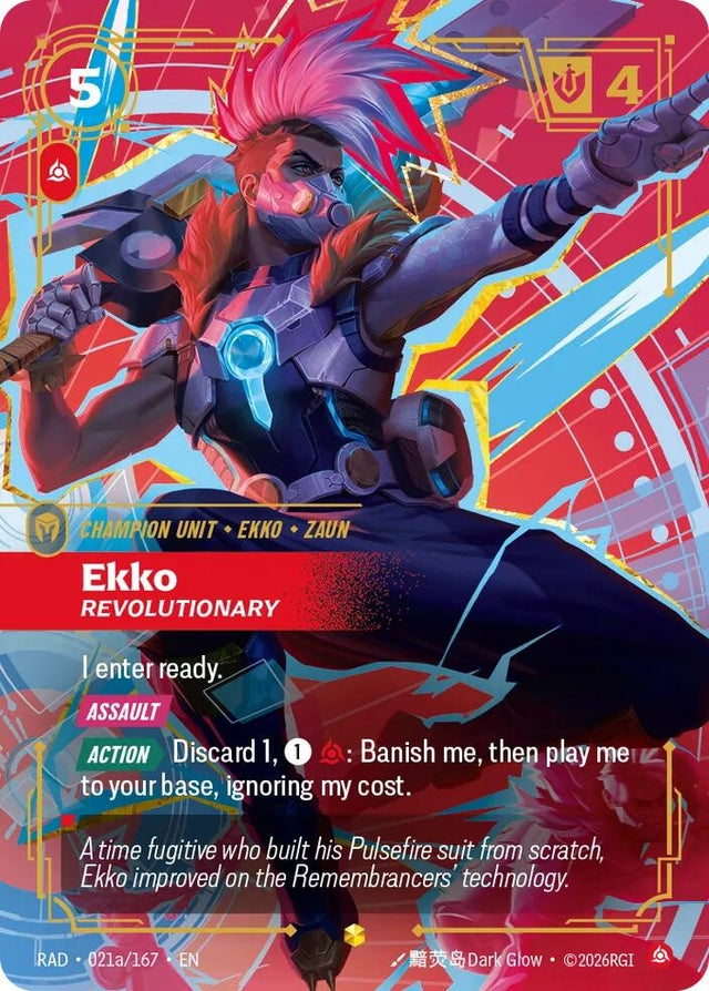 Image for Ekko, Revolutionary (Alternate Art) (021a/167) (Foil) (Radiance) (RAD) - Riftbound: League of Legends Trading Card Game