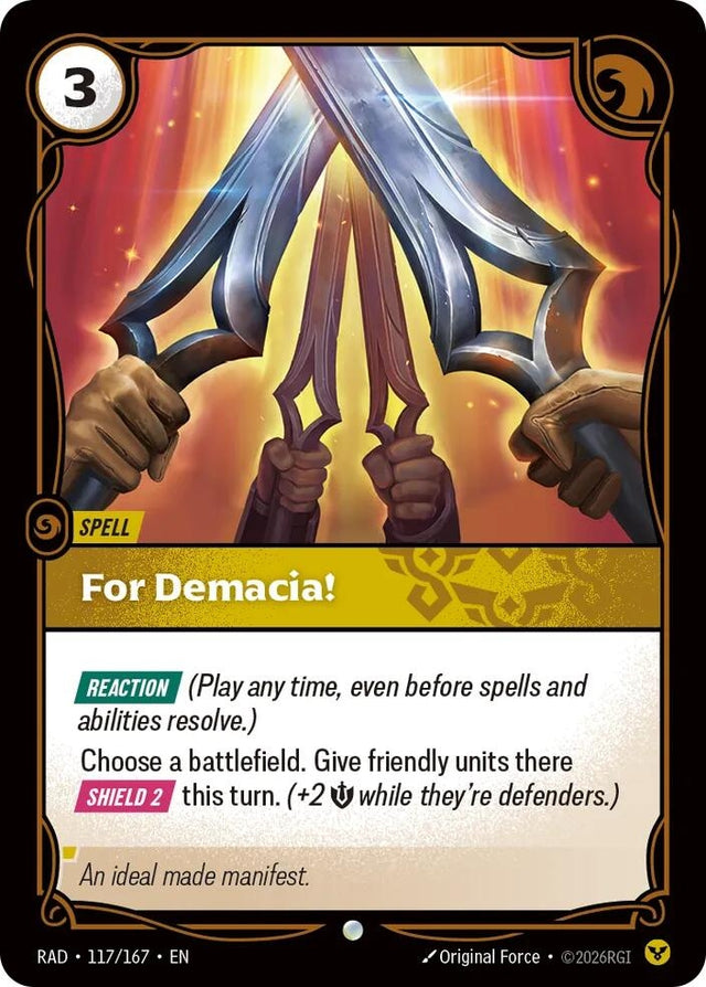 Image for For Demacia! (117/167) (Radiance) (RAD) - Riftbound: League of Legends Trading Card Game