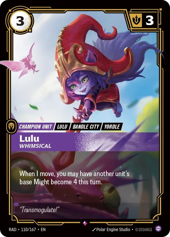 Image for Lulu, Whimsical (110/167) (Foil) (Radiance) (RAD) - Riftbound: League of Legends Trading Card Game