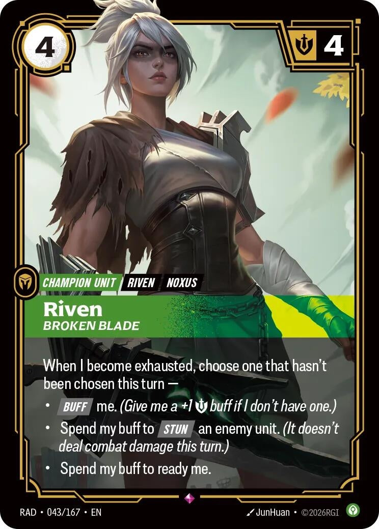 Image for Riven, Broken Blade (043/167) (Foil) (Radiance) (RAD) - Riftbound: League of Legends Trading Card Game