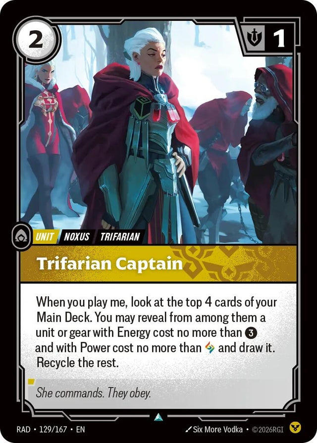 Image for Trifarian Captain (129/167) (Radiance) (RAD) - Riftbound: League of Legends Trading Card Game