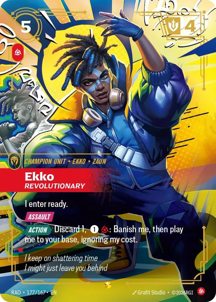 Image for Ekko, Revolutionary (Overnumbered) (177/167) (Foil) (Radiance) (RAD) - Riftbound: League of Legends Trading Card Game