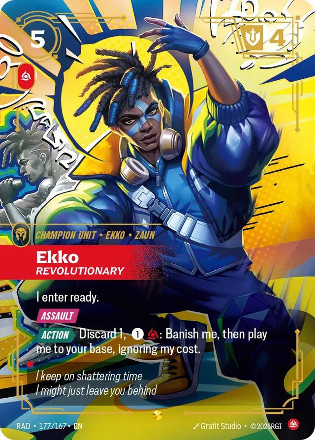 Image for Ekko, Revolutionary (Overnumbered) (177/167) (Foil) (Radiance) (RAD) - Riftbound: League of Legends Trading Card Game
