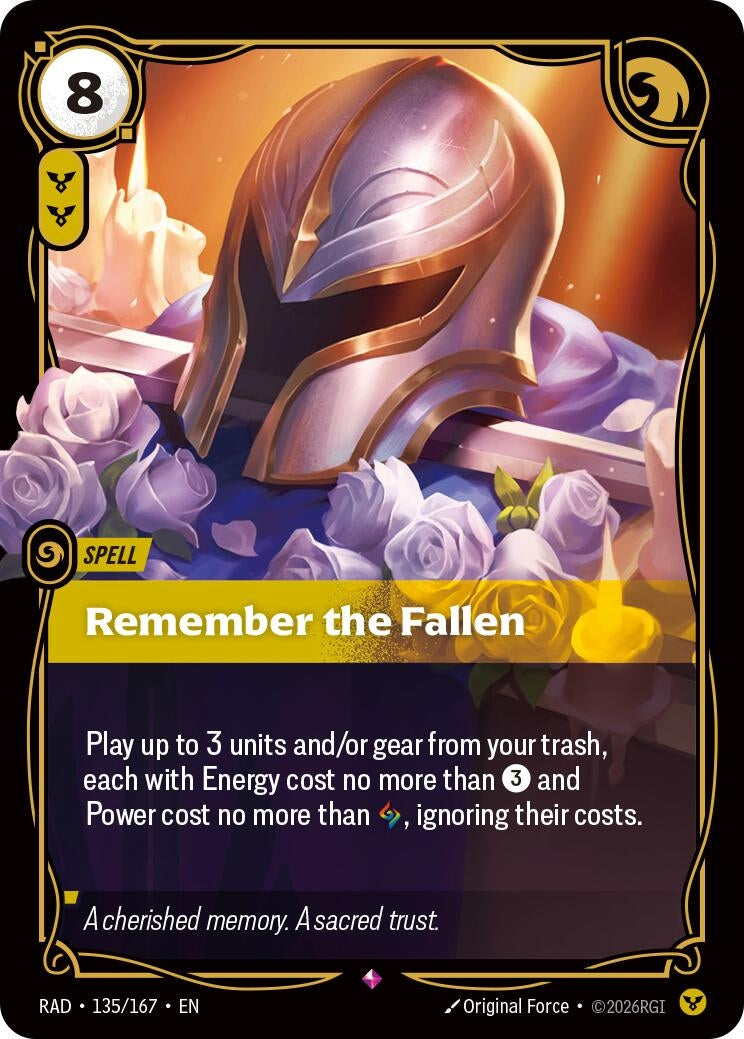 Image for Remember the Fallen (135/167) (Foil) (Radiance) (RAD) - Riftbound: League of Legends Trading Card Game