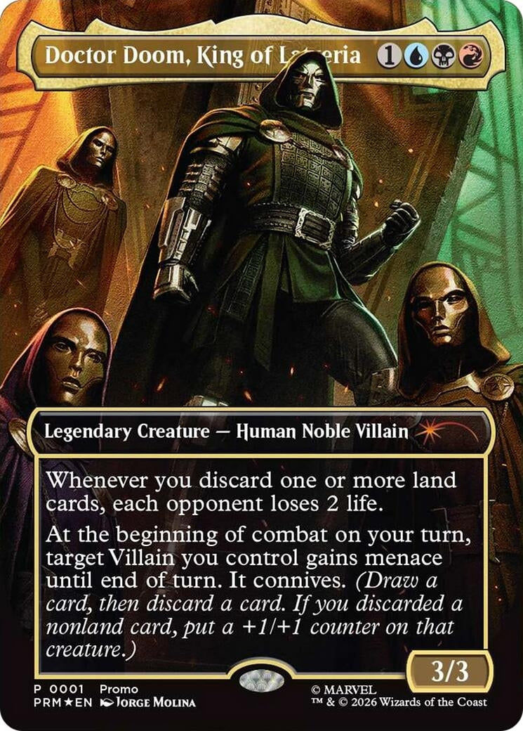 Image for Doctor Doom, King of Latveria (Borderless) (0001) (1) (Foil) (Unique and Miscellaneous Promos) (UMP) - Magic: The Gathering
