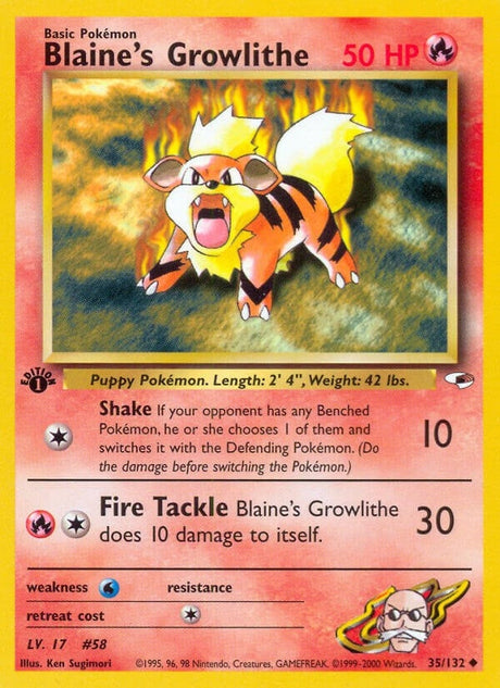 Image for Blaine's Growlithe (35) (035/132) (Gym Heroes) - Pokemon