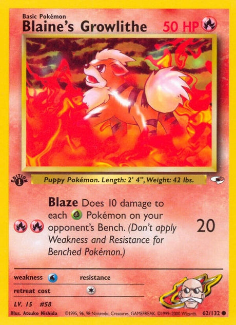 Image for Blaine's Growlithe (62) (062/132) (Gym Heroes) - Pokemon
