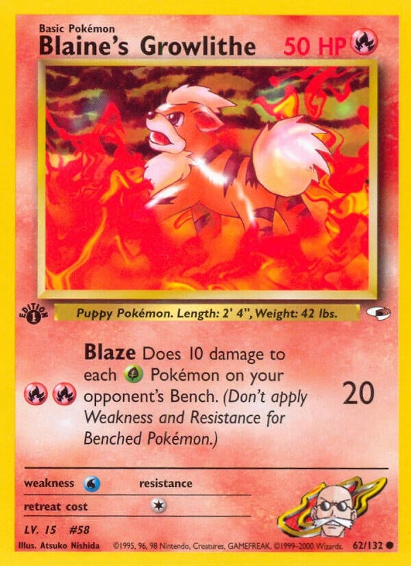 Image for Blaine's Growlithe (62) (062/132) (Gym Heroes) - Pokemon