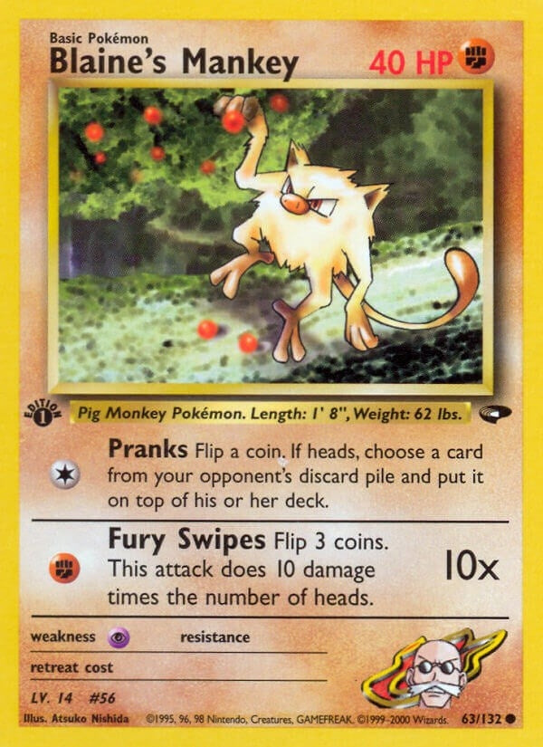 Image for Blaine's Mankey (063/132) (Gym Challenge) - Pokemon