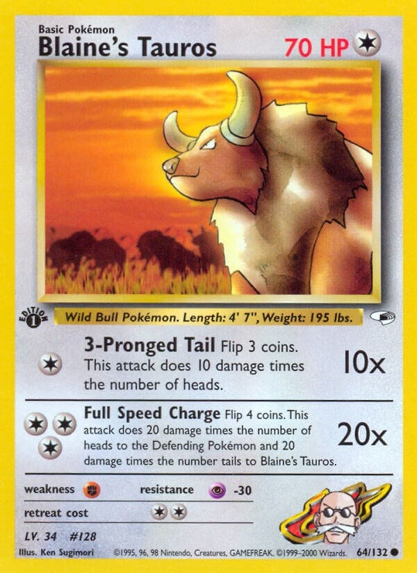 Image for Blaine's Tauros (064/132) (Gym Heroes) - Pokemon