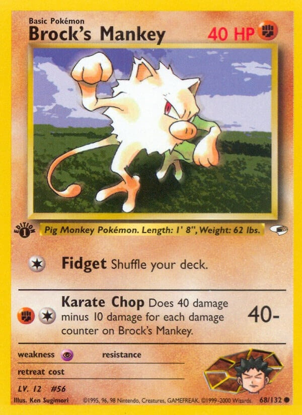 Image for Brock's Mankey (68) (068/132) (Gym Heroes) - Pokemon