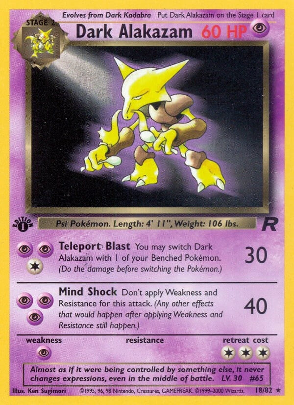 Image for Dark Alakazam (18) (18/82) (Team Rocket) - Pokemon