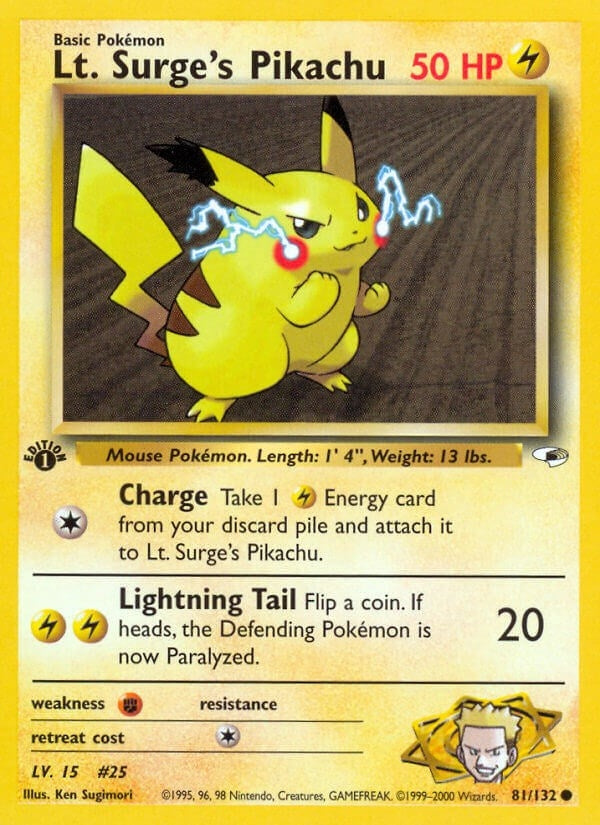 Image for Lt. Surge's Pikachu (081/132) (Gym Heroes) - Pokemon