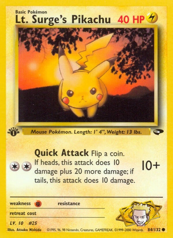 Image for Lt. Surge's Pikachu (084/132) (Gym Challenge) - Pokemon