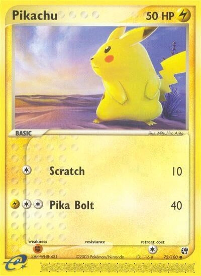 Image for Pikachu (72/100) (Sandstorm) - Pokemon