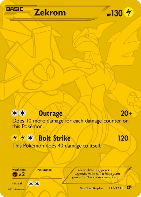 Image for Zekrom (115 Full Art Secret Rare) (115/113) (Holofoil) (Legendary Treasures) - Pokemon