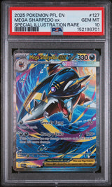 MEGA SHARPEDO ex SPECIAL ILLUSTRATION RARE 2025 POKEMON PFL EN-PHANTASMAL FLAMES PSA GEM MT 10
