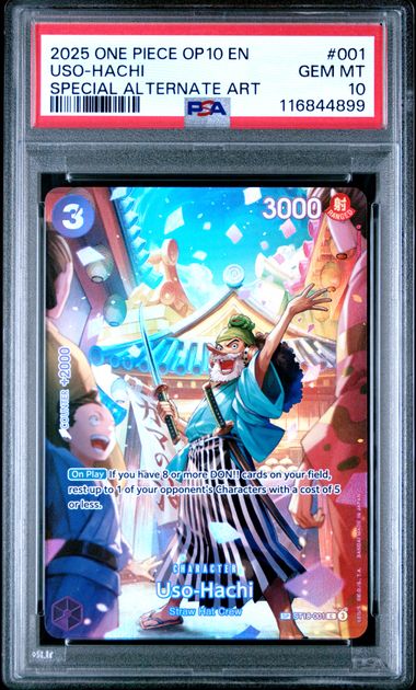 USO-HACHI SPECIAL ALTERNATE ART 2025 ONE PIECE OP10-ROYAL BLOOD PSA GEM MT 10
