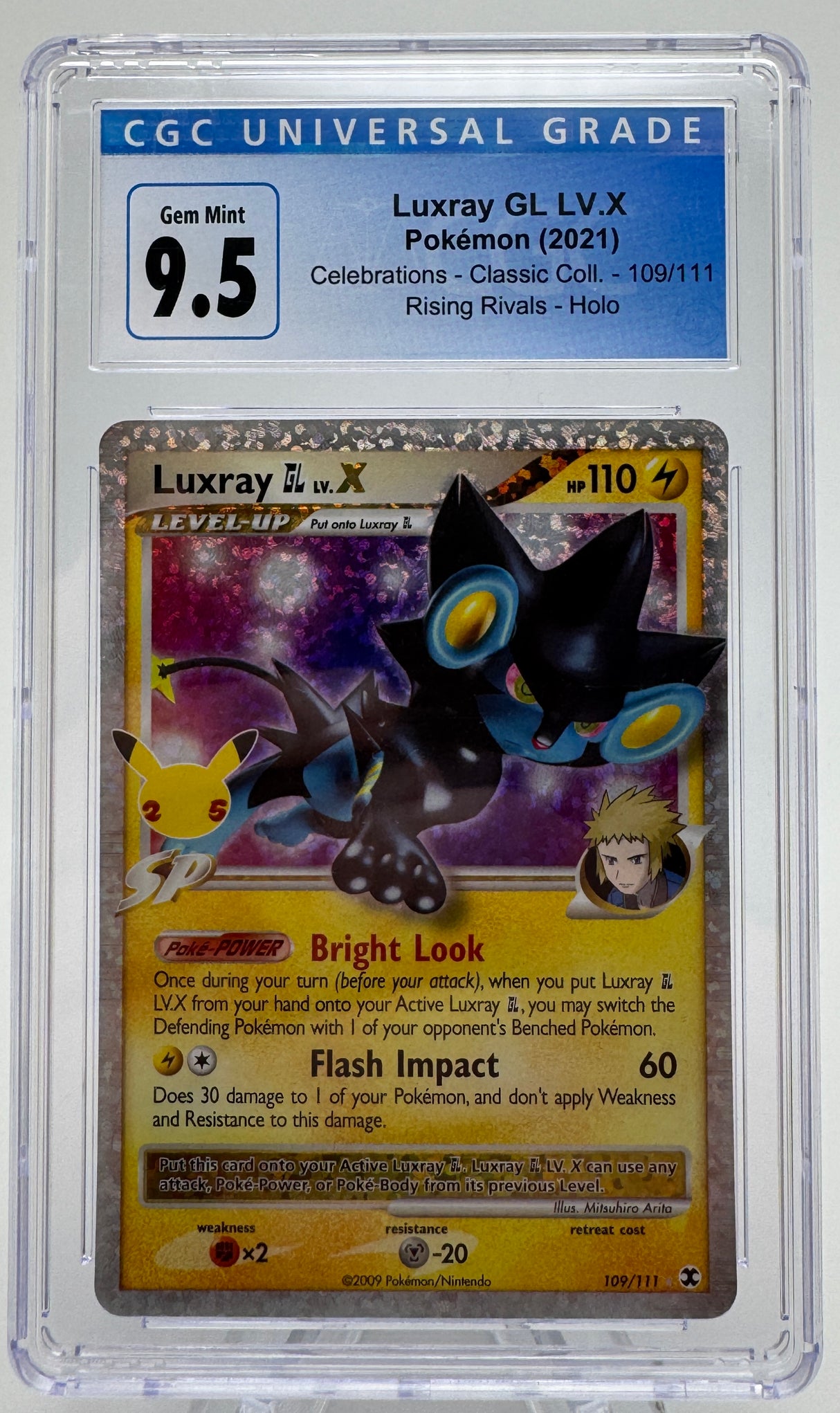 LUXRAY GL LV.X Rising Rivals - Holo 2021 Celebrations Classic Collection CGC 9.5