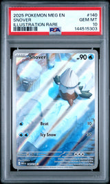 SNOVER ILLUSTRATION RARE 2025 POKEMON MEG EN-MEGA EVOLUTION PSA GEM MT 10
