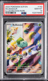 BULBASAUR ILLUSTRATION RARE 2024 POKEMON SCR EN-STELLAR CROWN PSA GEM MT 10 - front