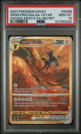 FULL ART/ORIGIN FORME DIALGA VSTAR SECRET 2023 POKEMON SWORD AND SHIELD CROWN ZENITH PSA GEM MT 10 - front