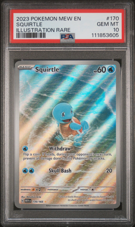 2023 POKEMON MEW EN-151 #170 SQUIRTLE ILLUSTRATION RARE PSA 10