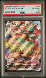 FULL ART/SNORLAX VMAX 2020 POKEMON SWORD & SHIELD PSA GEM MT 10 - front