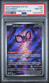 2024 POKEMON SVP EN-SV BLACK STAR PROMO #129 PECHARUNT SHROUDED FABLE POKEMON CENTER ELITE TRAINER BOX PSA 10