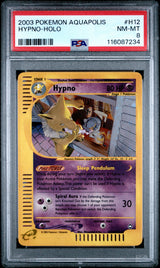 2003 POKEMON AQUAPOLIS #H12 HYPNO-HOLO PSA 8