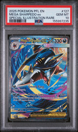 2025 POKEMON PFL EN-PHANTASMAL FLAMES #127 MEGA SHARPEDO EX SPECIAL ILLUSTRATION RARE PSA 10