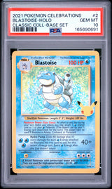 BLASTOISE-HOLO 2021 POKEMON CELEBRATIONS CLASSIC COLLECTION PSA GEM MT 10 - front