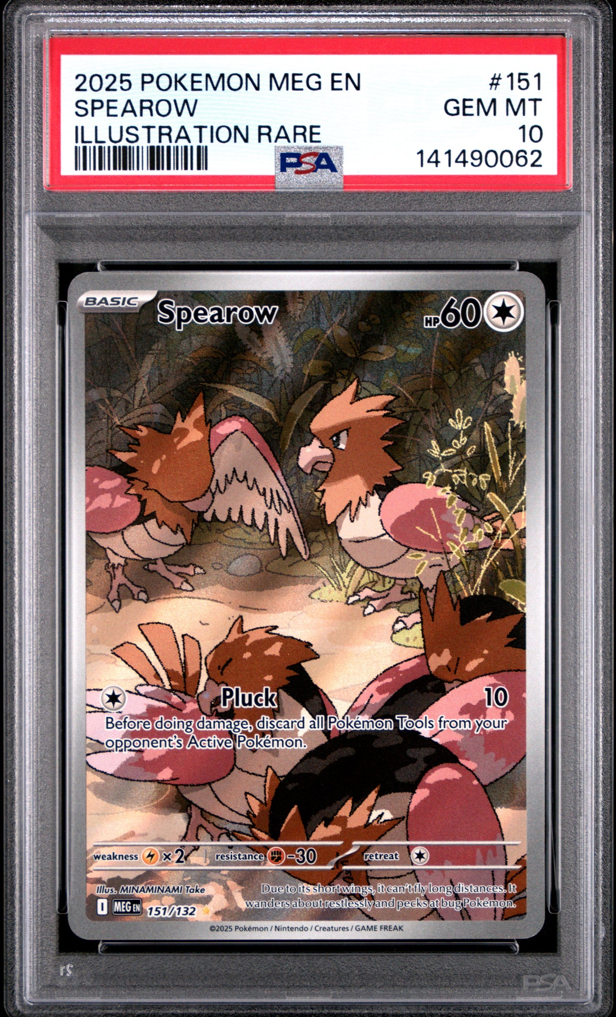SPEAROW ILLUSTRATION RARE 2025 POKEMON MEG EN-MEGA EVOLUTION PSA GEM MT 10
