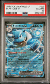 BLASTOISE ex 2023 POKEMON MEW EN-151 PSA GEM MT 10