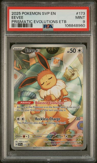 EEVEE PRISMATIC EVOLUTIONS ETB 2025 POKEMON SVP EN-SV BLACK STAR PROMO PSA MINT 9