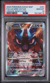 FA/LUCARIO VSTAR CROWN ZENITH ETB 2023 POKEMON SWSH BLACK STAR PROMO PSA GEM MT 10