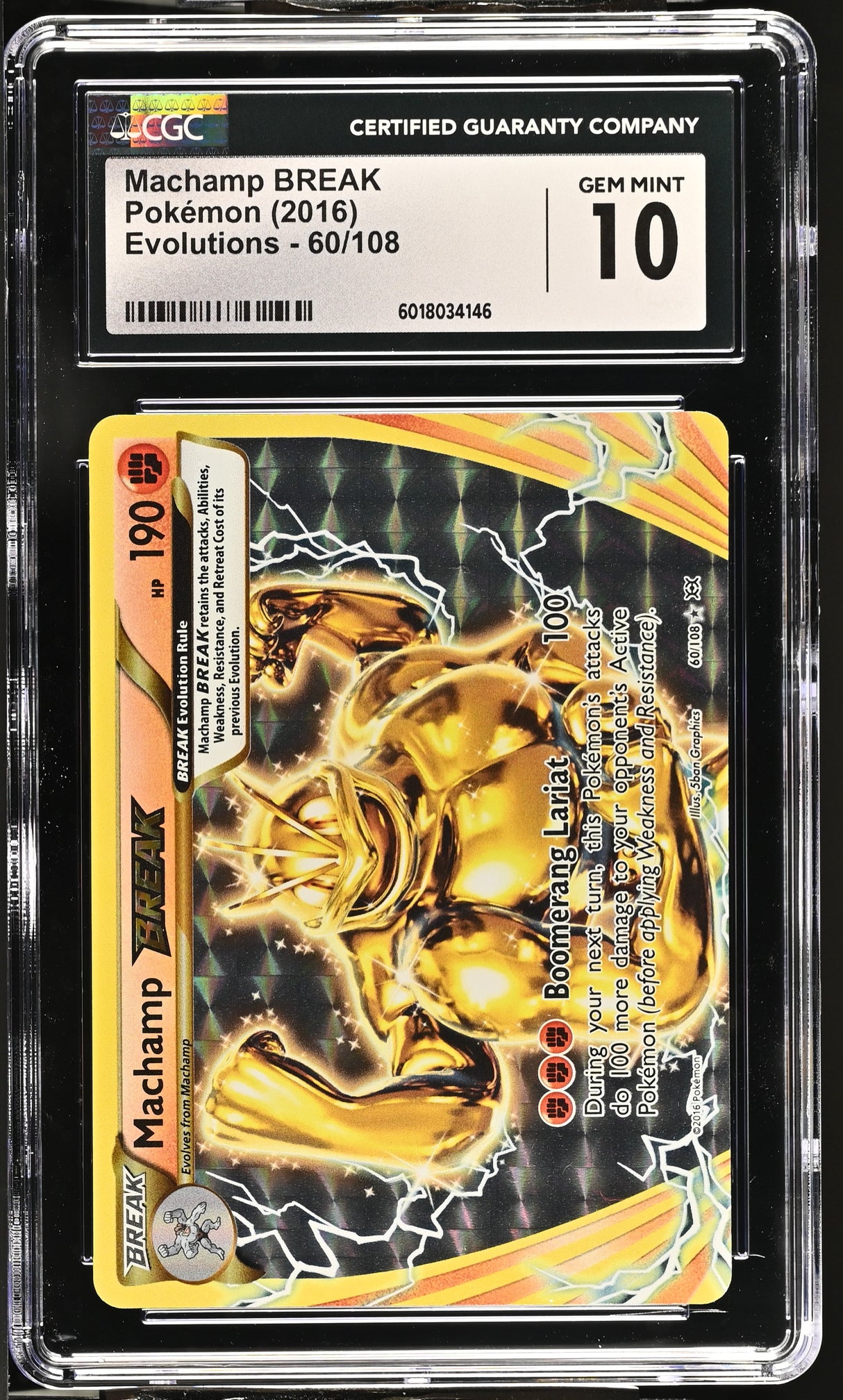 MACHAMP BREAK 2016 XY Evolutions CGC 10
