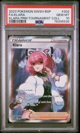 FA/KLARA KLARA PRM.TOURNAMENT COLL. 2023 POKEMON SWSH BLACK STAR PROMO PSA GEM MT 10