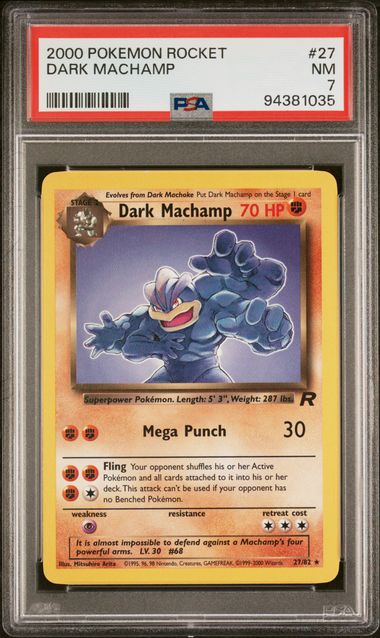 DARK MACHAMP 2000 POKEMON ROCKET PSA NM 7